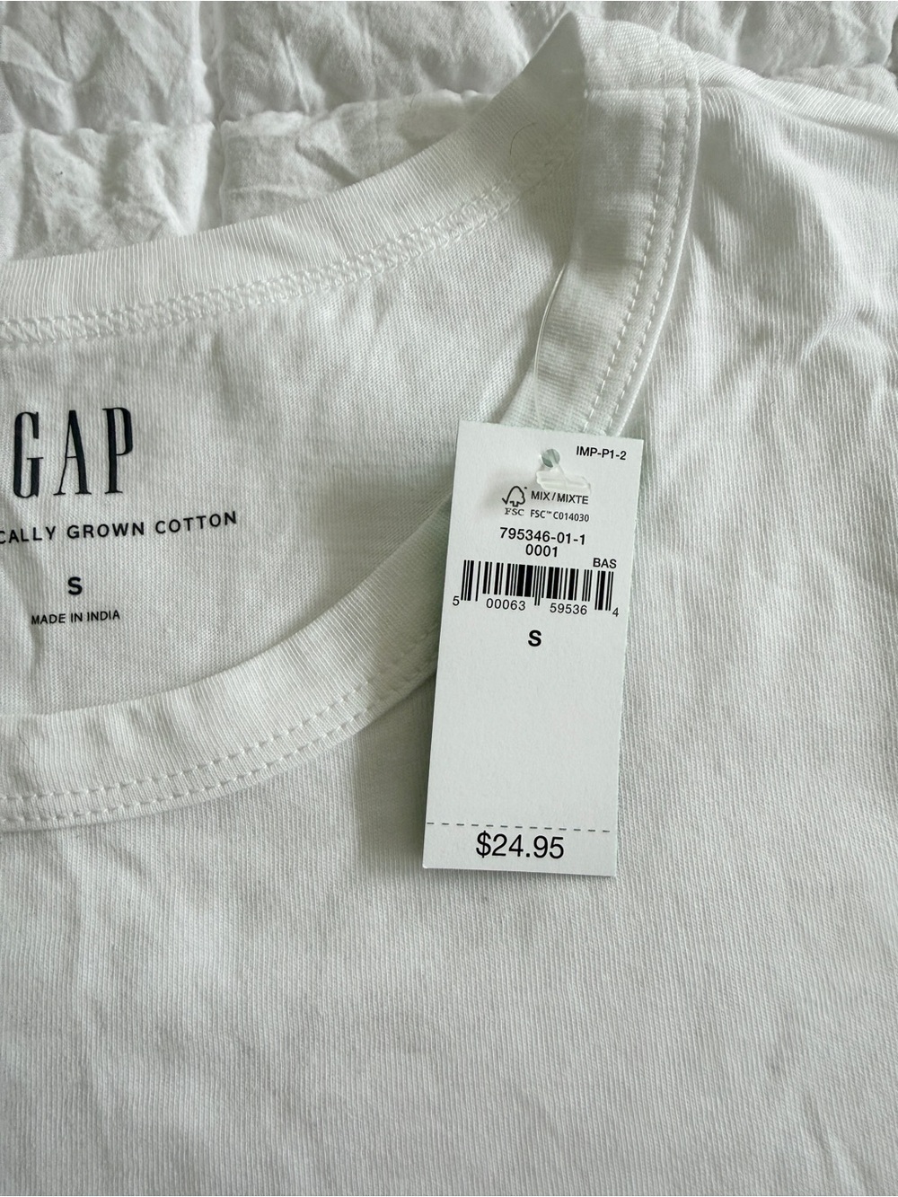{GAP} White Crew Neck Cotton Short Sleeve Tee Shirts-2 | S - Picture 4 of 5
